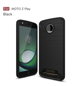 Силиконов гръб ТПУ Карбон за Lenovo Moto Z Play / Motorola Moto Z Play черен